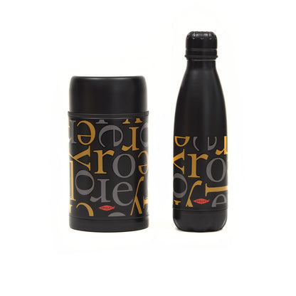 Set Letras Termo Comida + Botella Térmica Oroley2#Negro