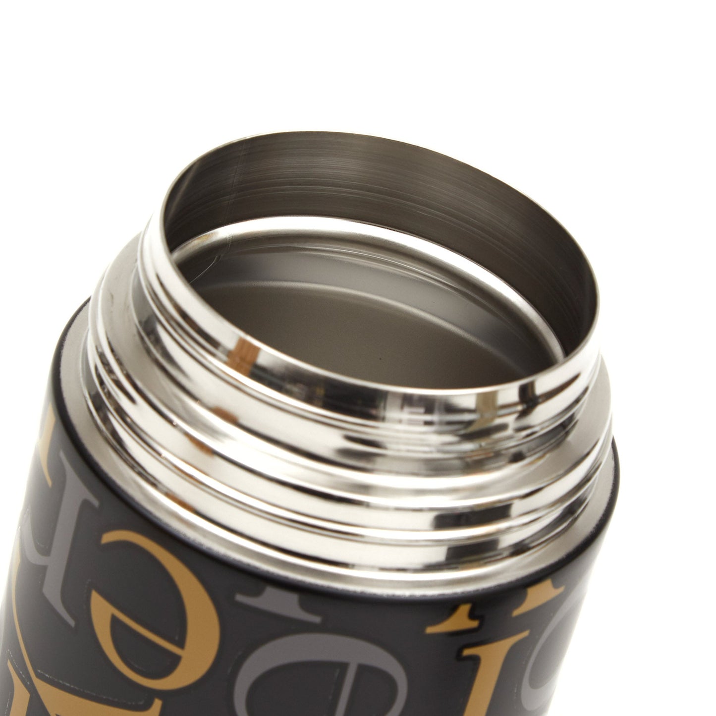 Set Letras Termo Comida + Botella Térmica Oroley6#Negro