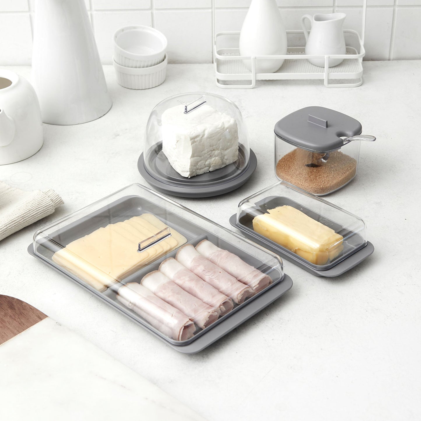 Conjunto Mesa Desayuno Break Ou4#Gris