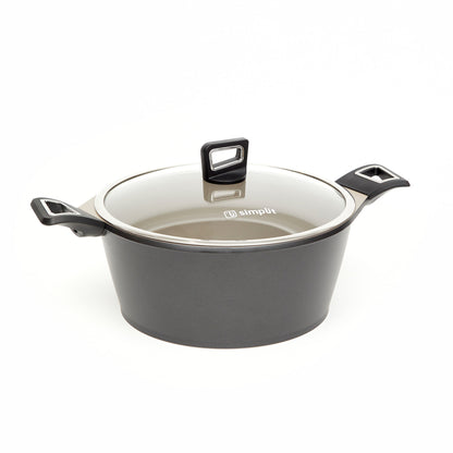 Kit Batería Cocina 8 Pzs + Set 12 Utensilios Simplit13#Negro