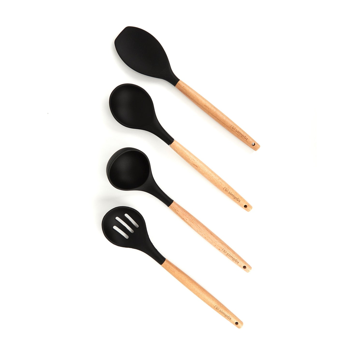 Kit Batería Cocina 8 Pzs + Set 12 Utensilios Simplit10#Negro