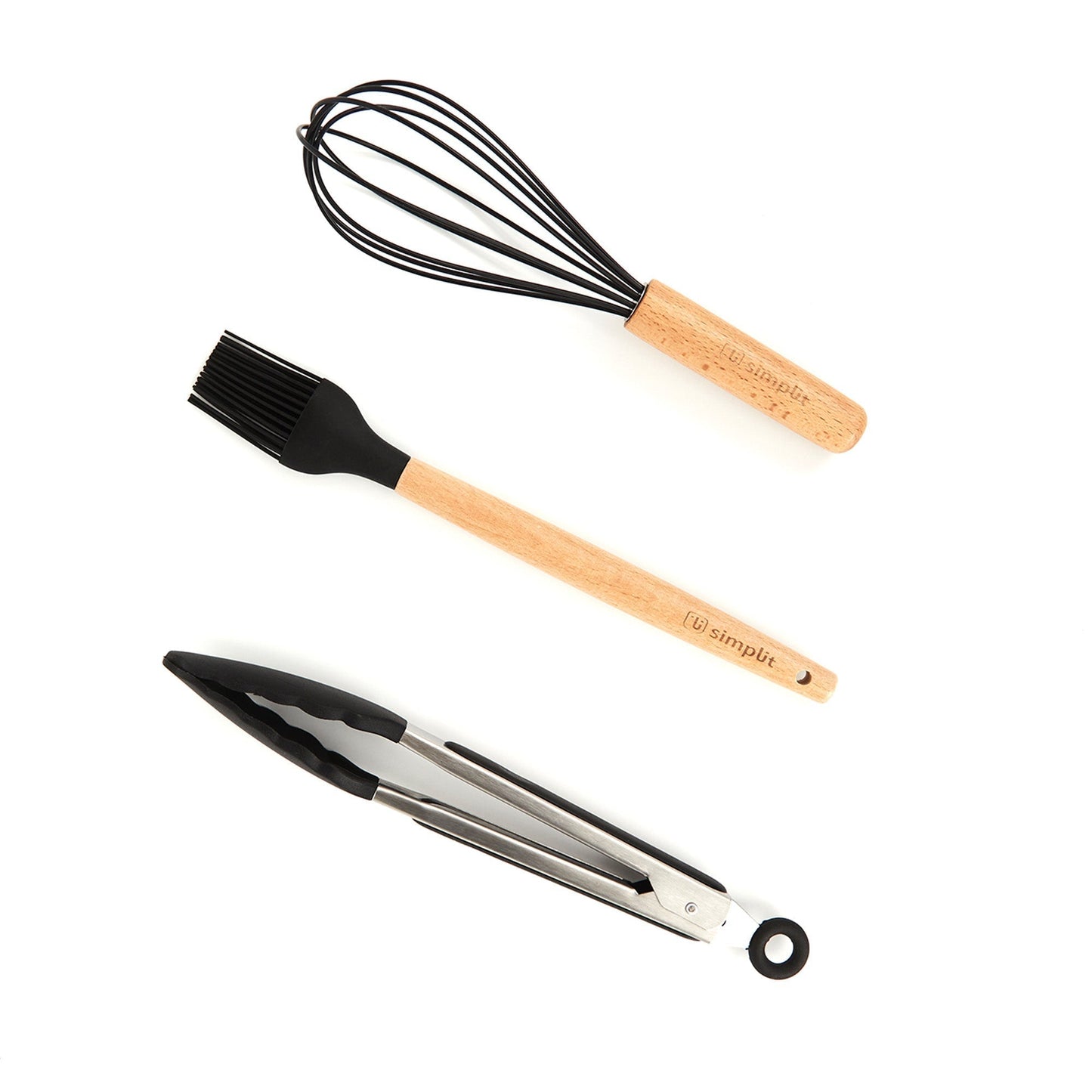Kit Batería Cocina 8 Pzs + Set 12 Utensilios Simplit9#Negro