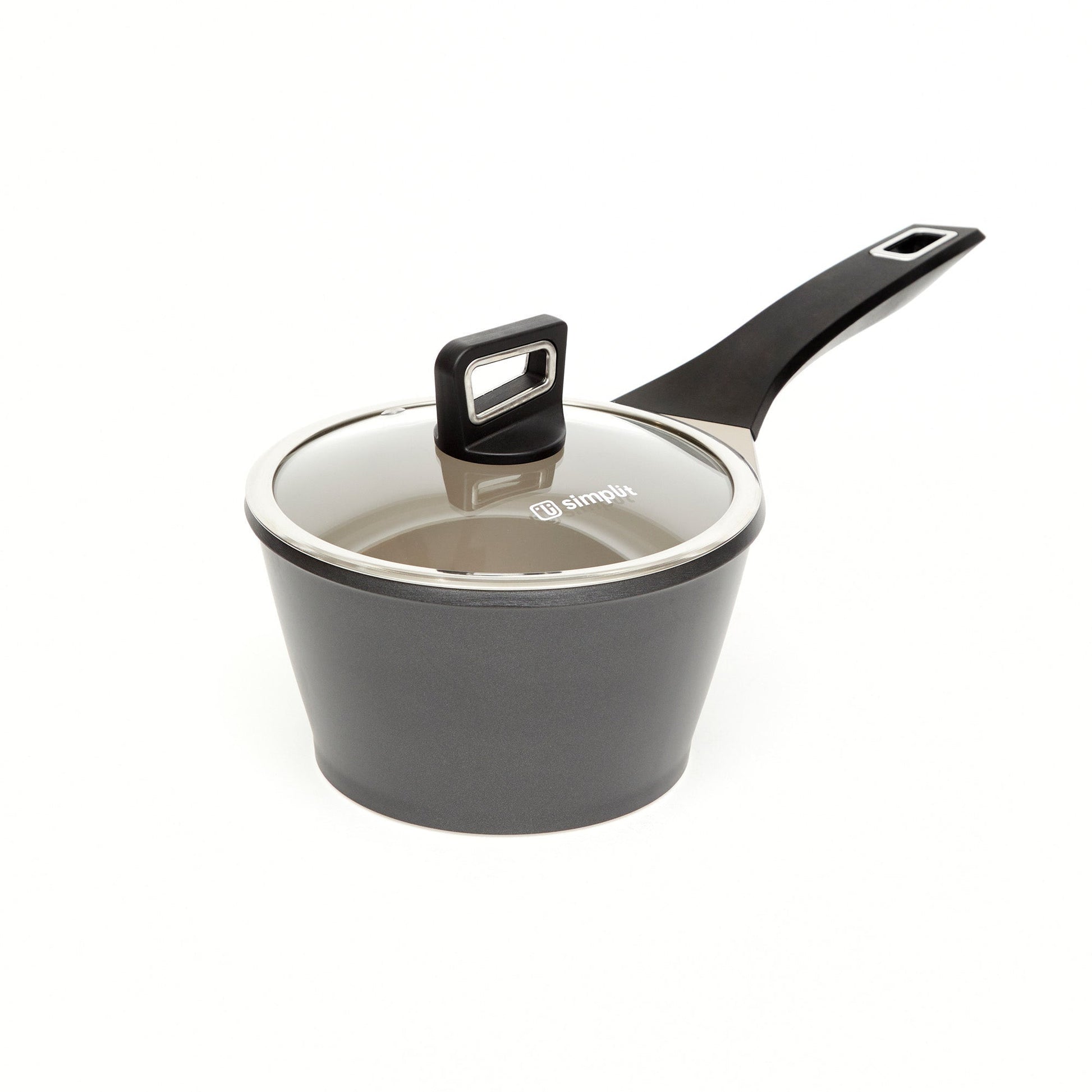 Kit Batería Cocina 8 Pzs + Set 12 Utensilios Simplit12#Negro