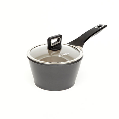 Kit Batería Cocina 8 Pzs + Set 12 Utensilios Simplit12#Negro