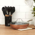 Kit Sartén Antiadherente Copper + Set 12 Utensilios Simplit1#Cobre