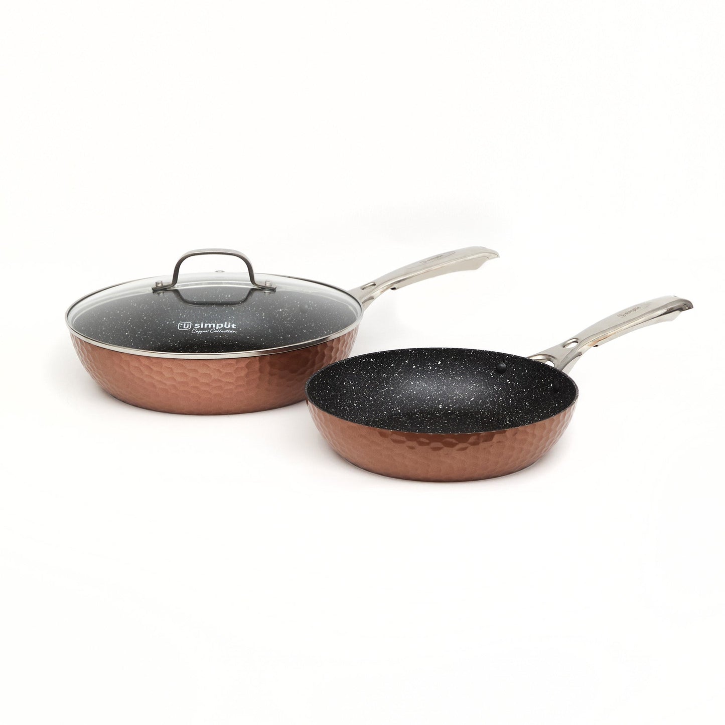 Set 2 Sartenes Cobre Antiadherente 28 cm Tapa + 24 cm Simplit6#Cobre