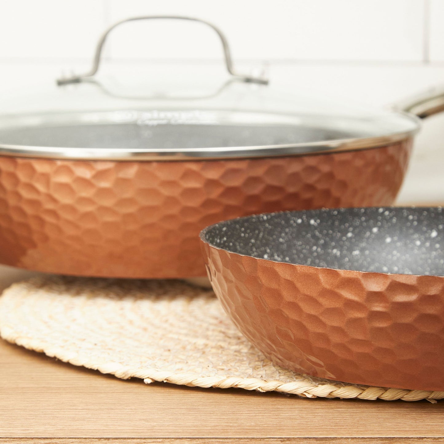 Set 2 Sartenes Cobre Antiadherente 28 cm Tapa + 24 cm Simplit2#Cobre