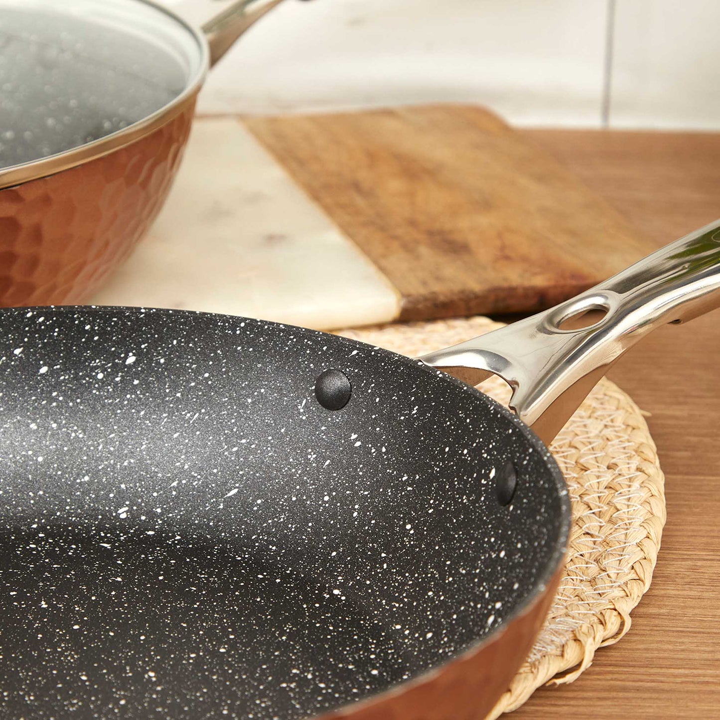 Set 2 Sartenes Cobre Antiadherente 28 cm Tapa + 24 cm Simplit4#Cobre