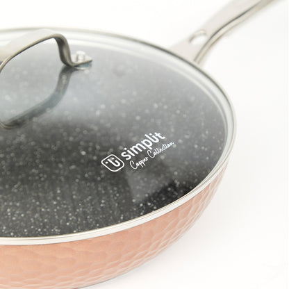 Set 2 Sartenes Cobre Antiadherente 28 cm Tapa + 24 cm Simplit13#Cobre