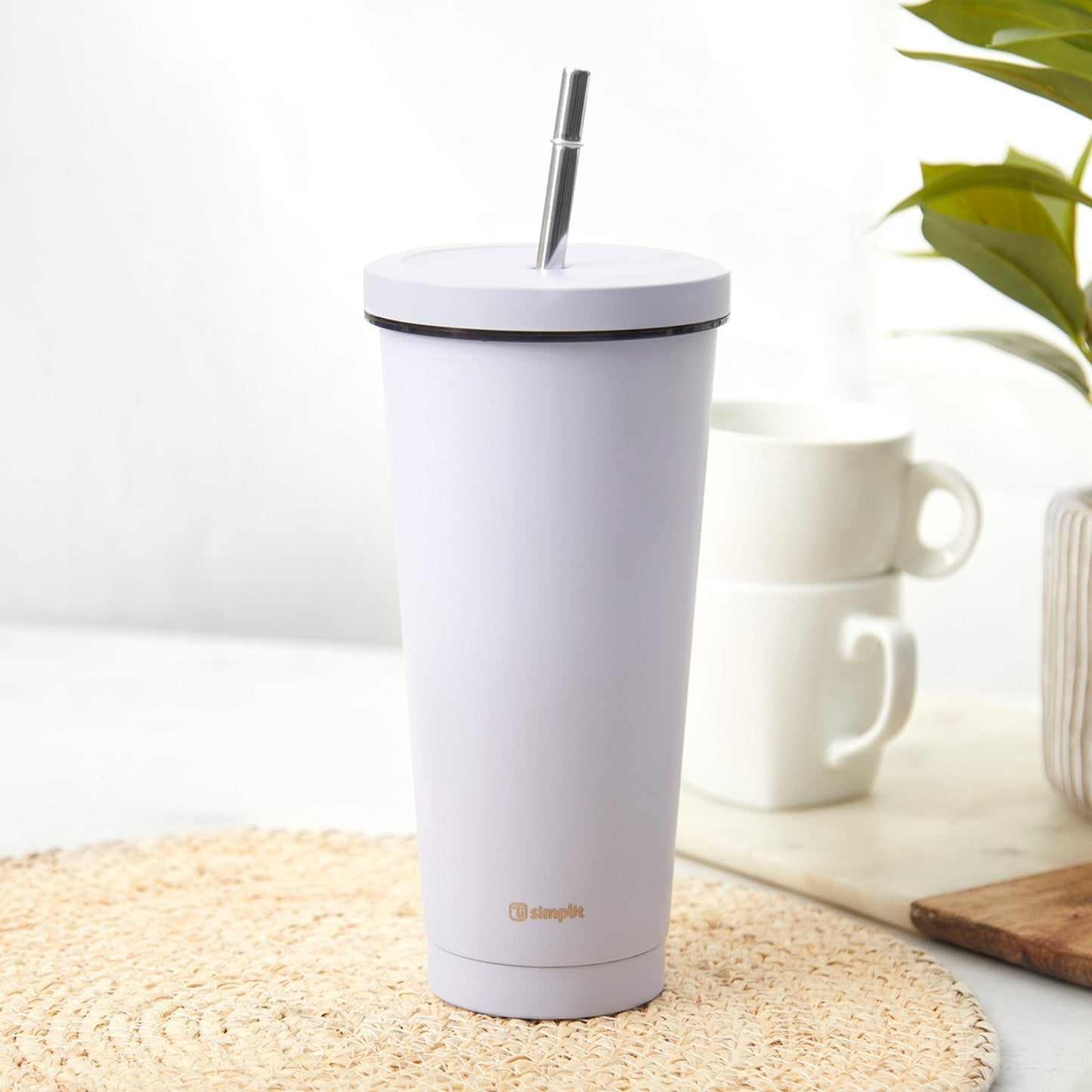 Vaso Térmico Tumbler 750ml Tapa y Bombilla Simplit1#Morado