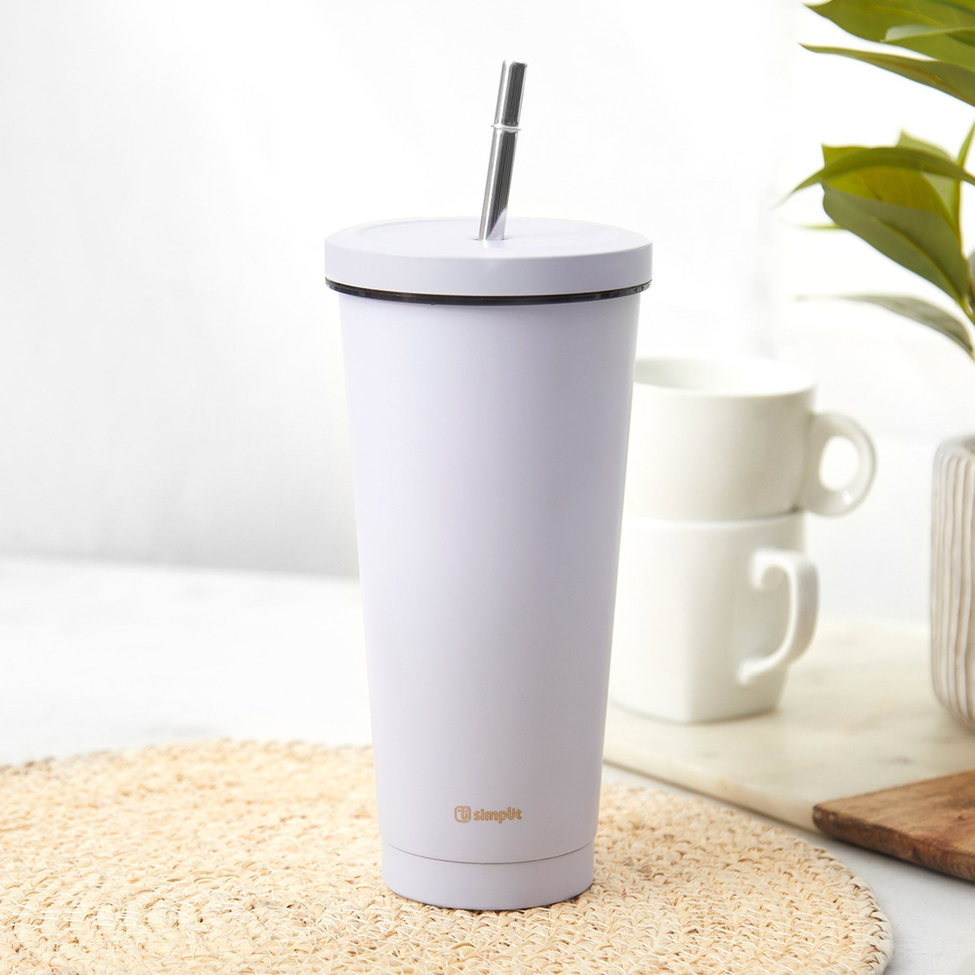 Vaso Térmico Tumbler 750ml Tapa y Bombilla Simplit1#Morado