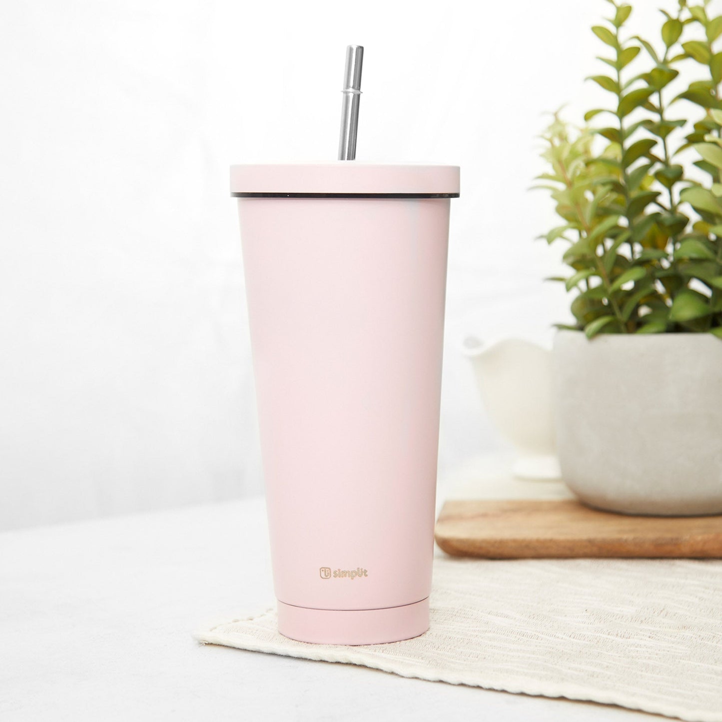 Vaso Térmico Tumbler 750ml Tapa y Bombilla Simplit2#Rosado