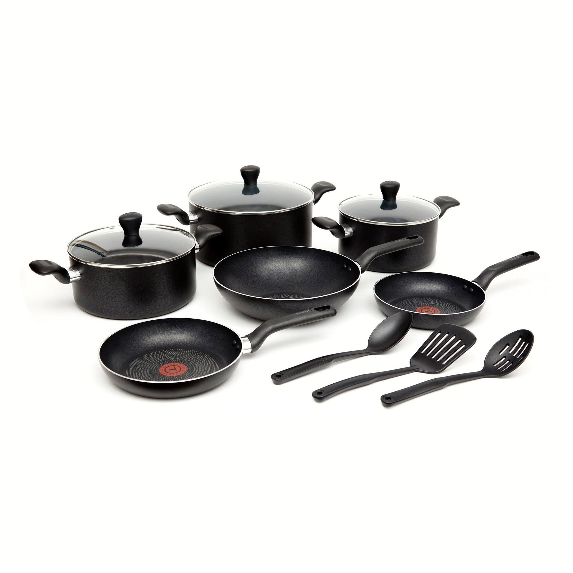 Batería de Cocina Antiadherente Supercook 12 PCS Tefal4#Negro