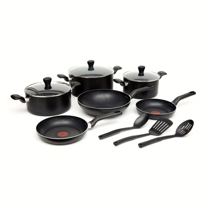 Batería de Cocina Antiadherente Supercook 12 PCS Tefal4#Negro