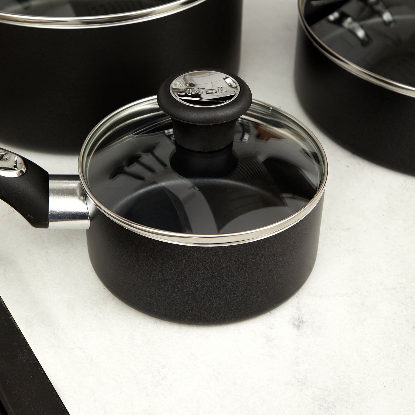 Batería de Cocina Antiadherente Platinum Negro 12 PCS Tefal2#Negro