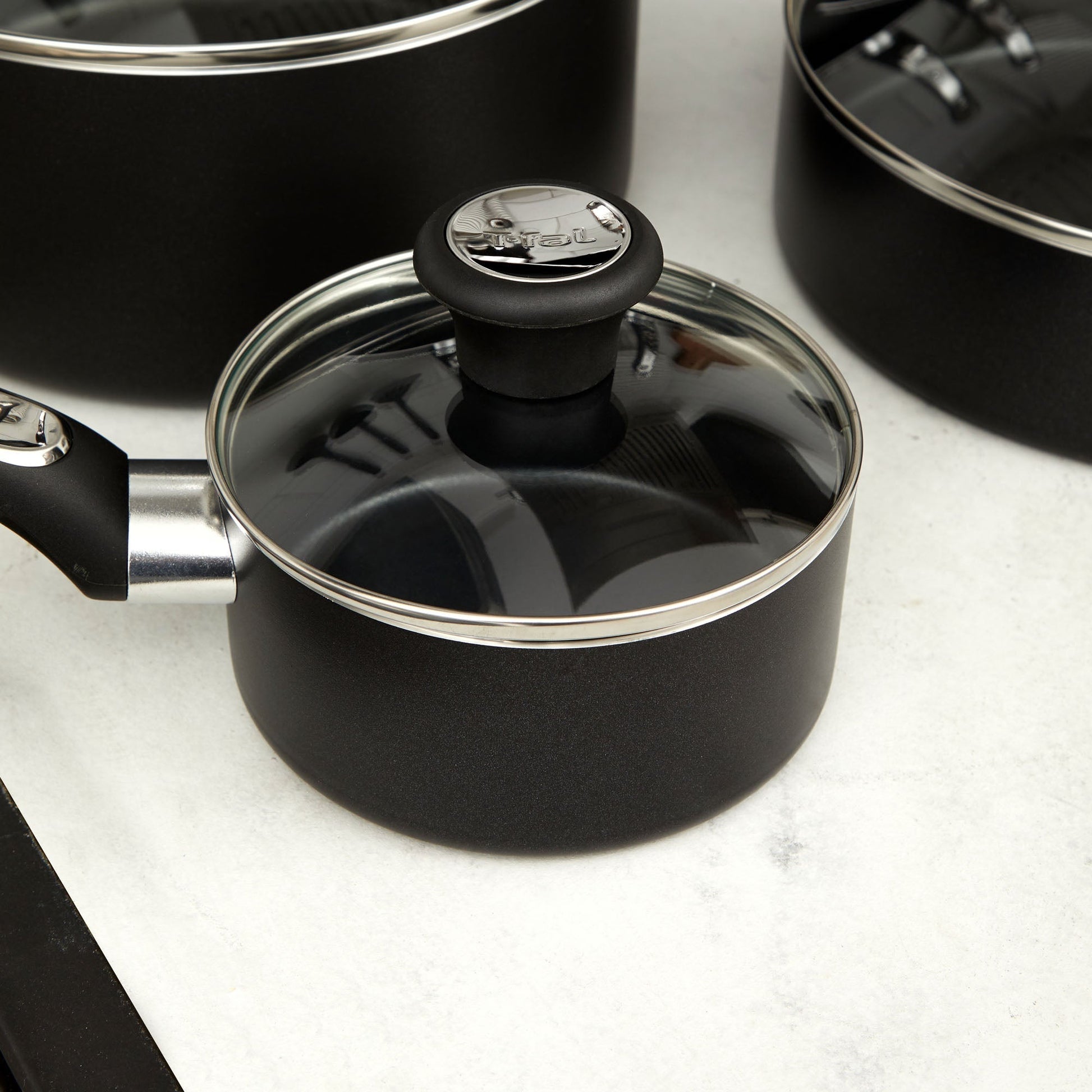 Batería de Cocina Antiadherente Platinum Negro 12 PCS Tefal2#Negro