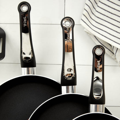 Batería de Cocina Antiadherente Platinum Negro 12 PCS Tefal10#Negro