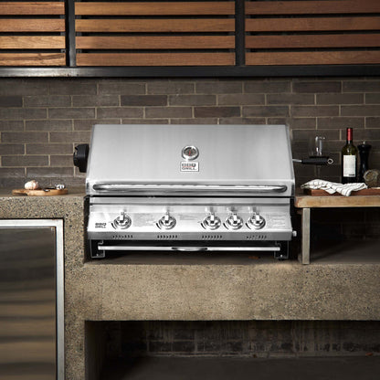 Parrilla Kansas Empotrada + Rostizador + Spiedo BBQ401E BBQ Grill3#Acero