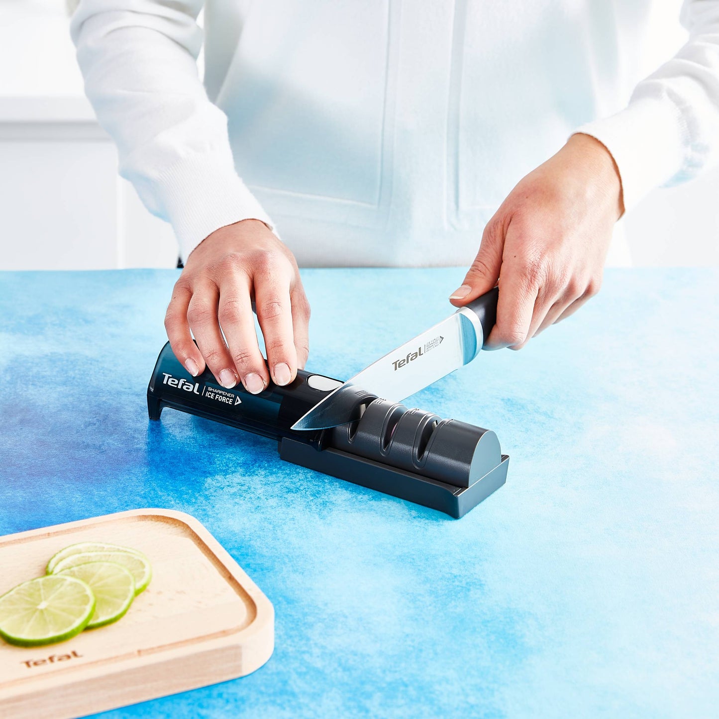 Afilador Cuchillos 3 Ranuras Ice Force Tefal1#Negro