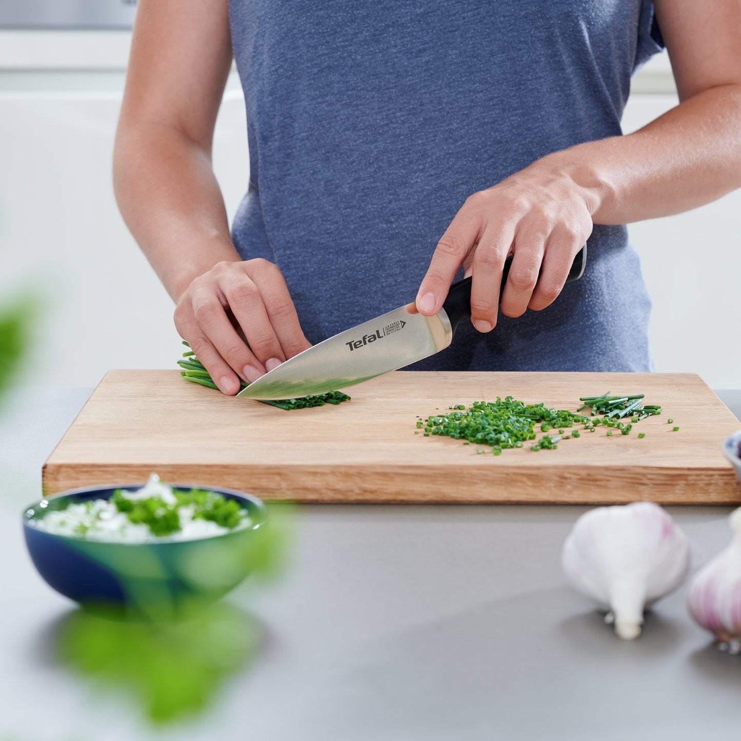 Cuchillo Chef Ice Force 20 Cm Tefal1#Negro