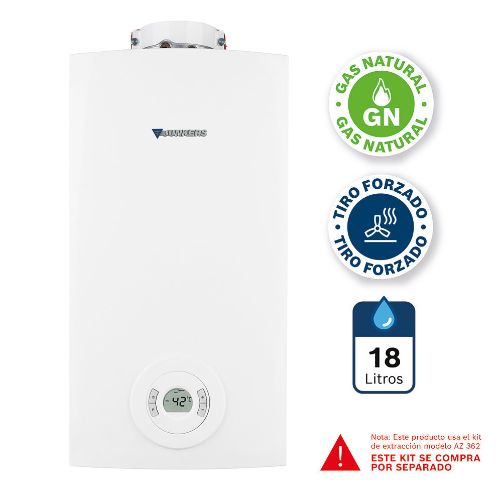 Calefón Cámara Estanca 18 Lts Gas Natural Junkers2#Blanco