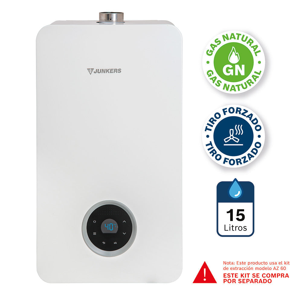 Calefón Tiro Forzado 15 Lts Gas Natural Junkers2#Blanco