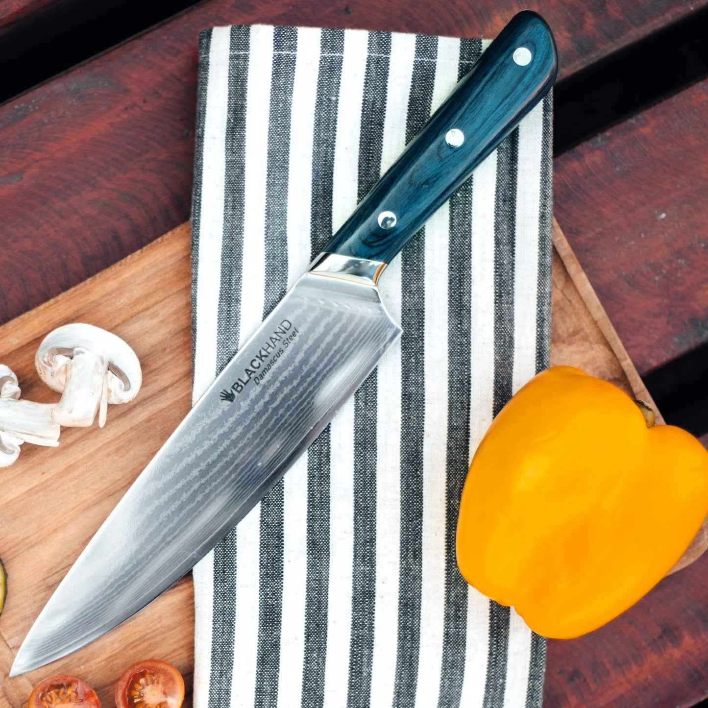Cuchillo Ralún 8'' Damasco BlackHand2#Azul