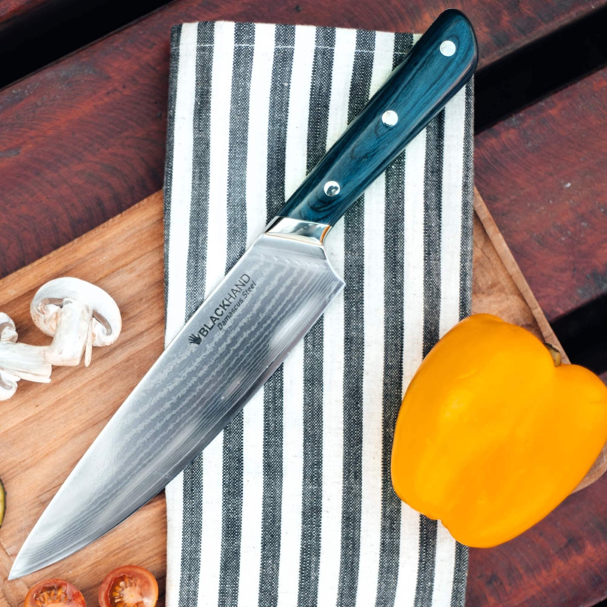 Cuchillo Ralún 8'' Damasco BlackHand2#Azul