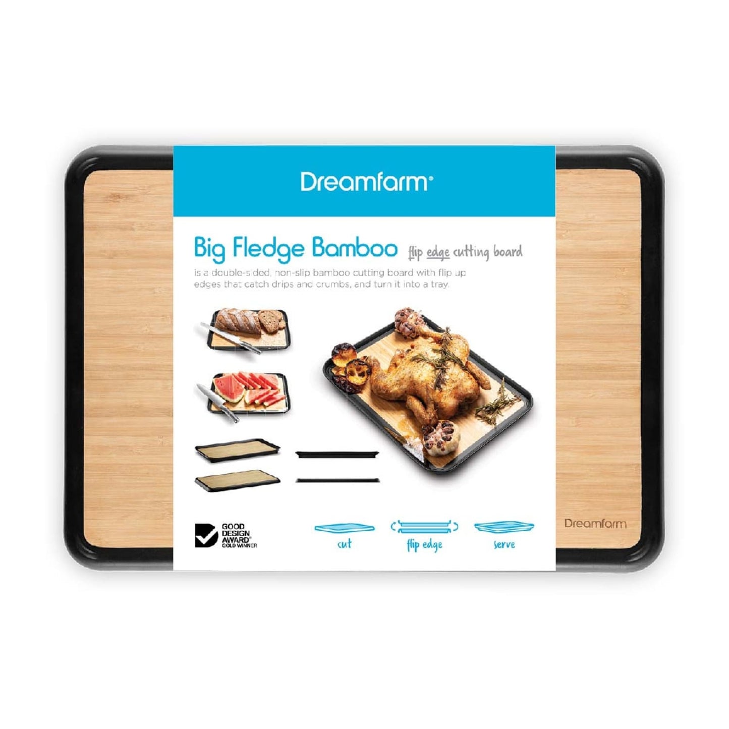 Tabla Para Picar Con Canal De Líquidos Bamboo Big Fledge Dreamfarm5#Negro