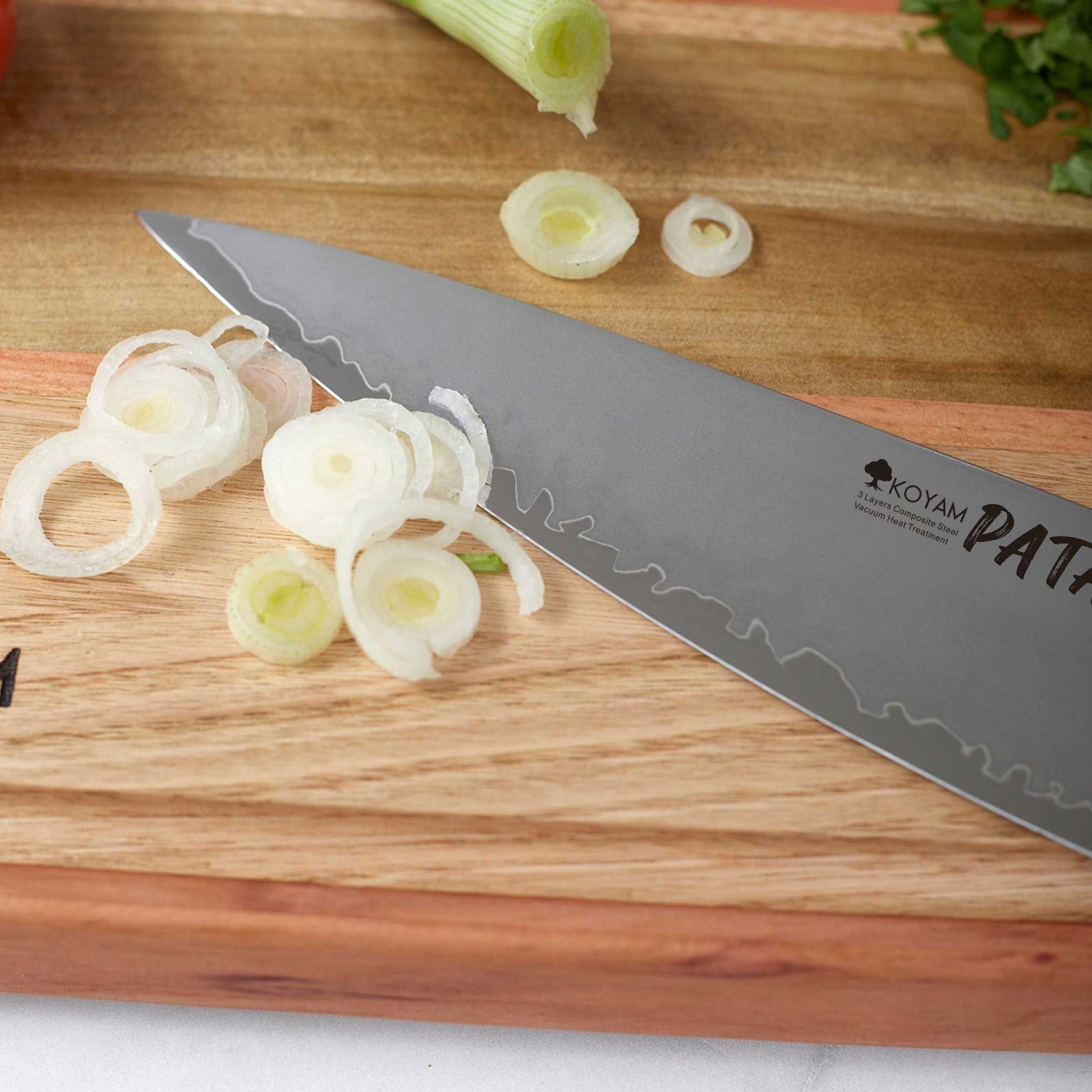 Cuchillo Chef Modelo Pata de Puma 21.2 Cm Koyam5#Amarillo Pálido
