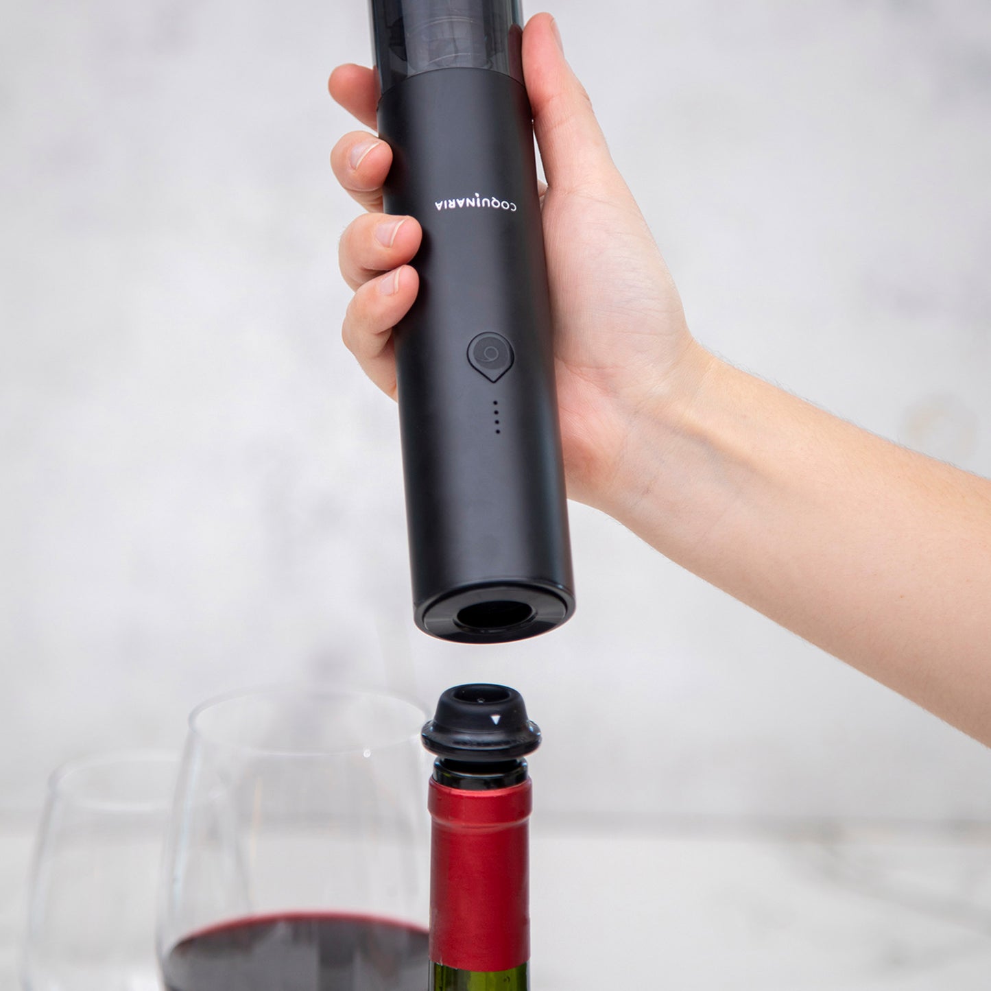 Set Abridor de Vinos y Bomba al Vacío 2 en 1 + 2 Tapones