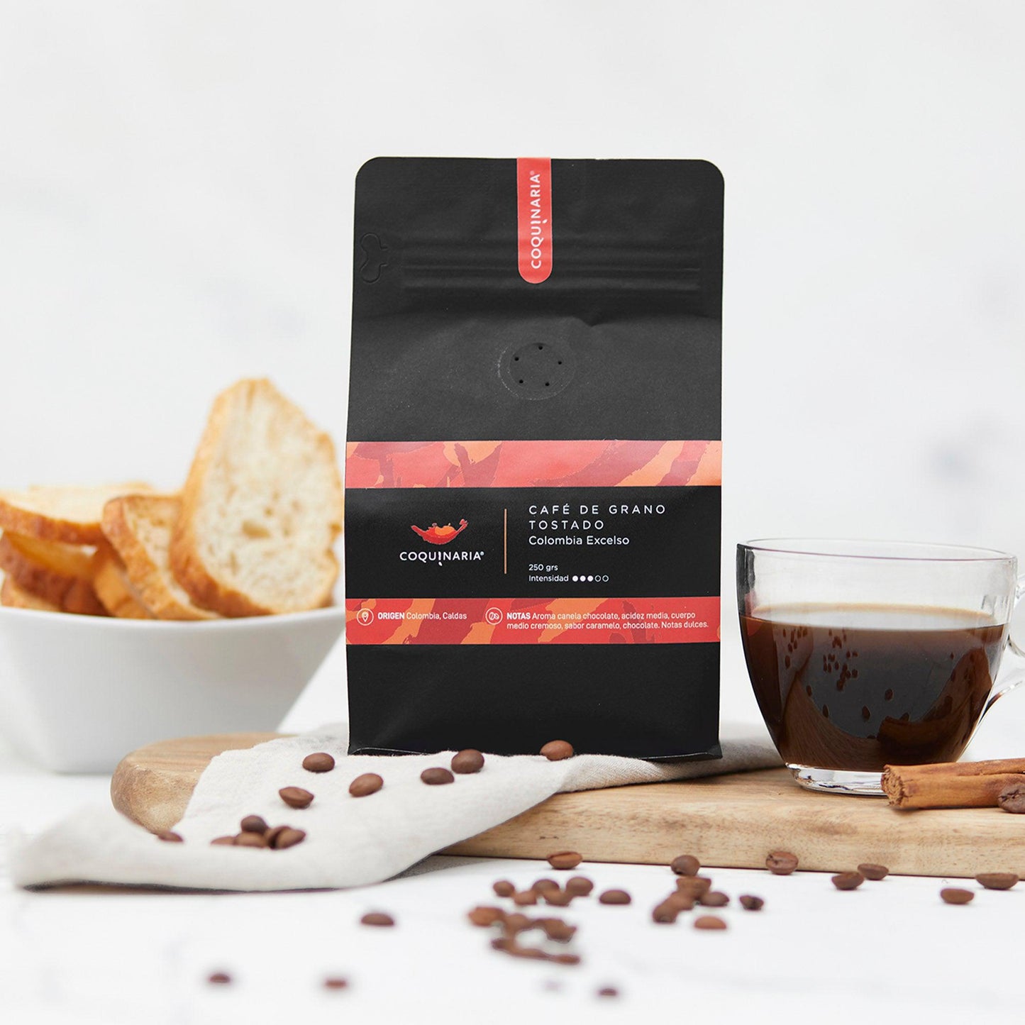 Café de Grano Tostado Colombia Excelso 250gr. Coquinaria