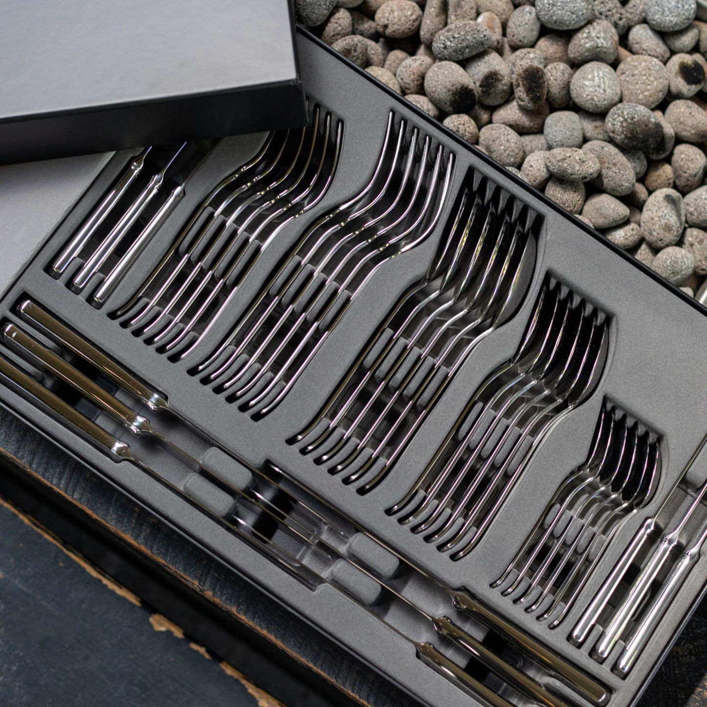 Set de Cuchilleria Oxford 6 Personas 42pzs Silver Mirror Finish Coquinaria