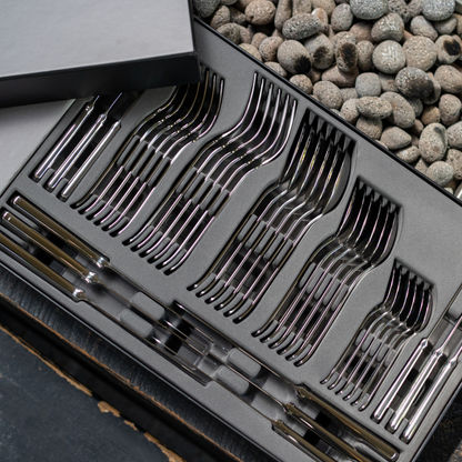 Set de Cuchilleria Oxford 6 Personas 42pzs Silver Mirror Finish Coquinaria