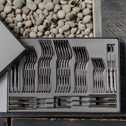 Set de Cuchilleria Oxford 6 Personas 42pzs Silver Mirror Finish Coquinaria