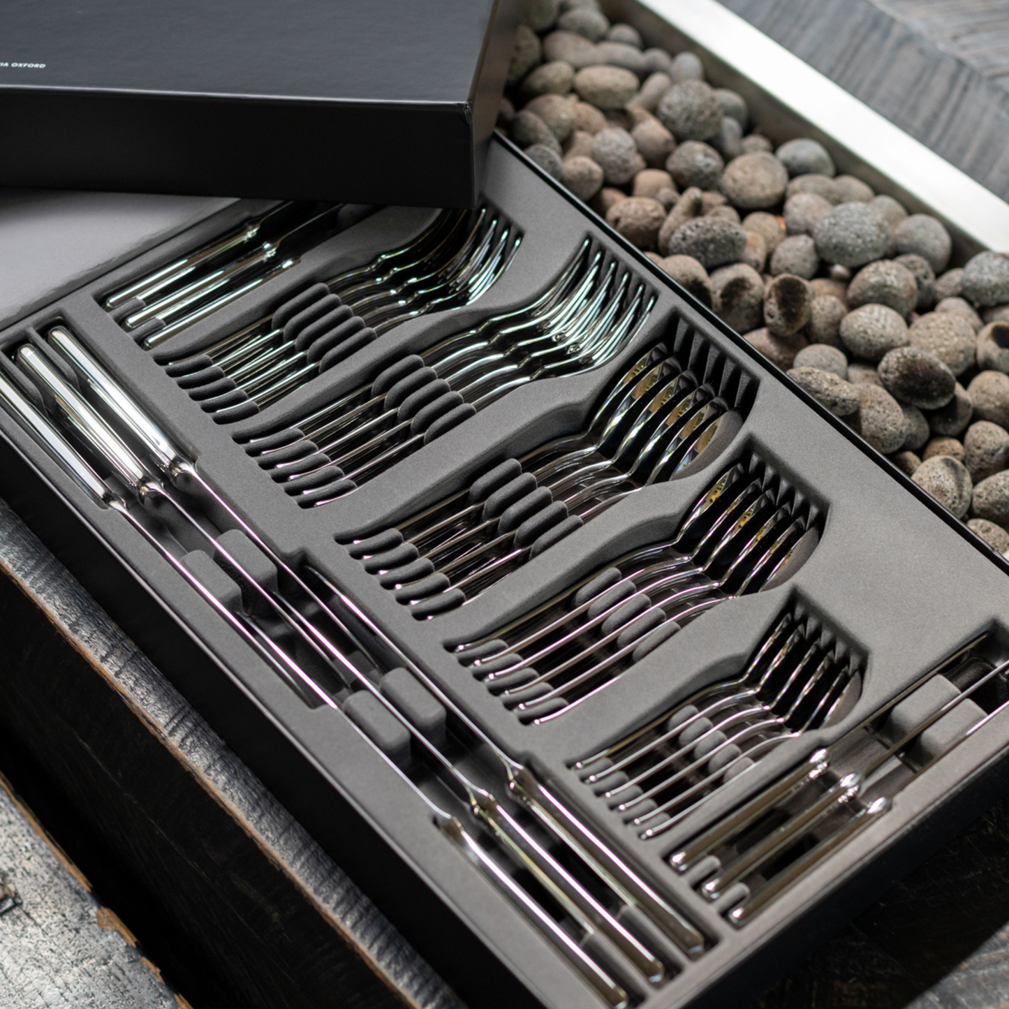 Set de Cuchilleria Oxford 6 Personas 42pzs Silver Mirror Finish Coquinaria