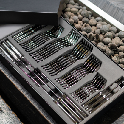 Set de Cuchilleria Oxford 6 Personas 42pzs Silver Mirror Finish Coquinaria