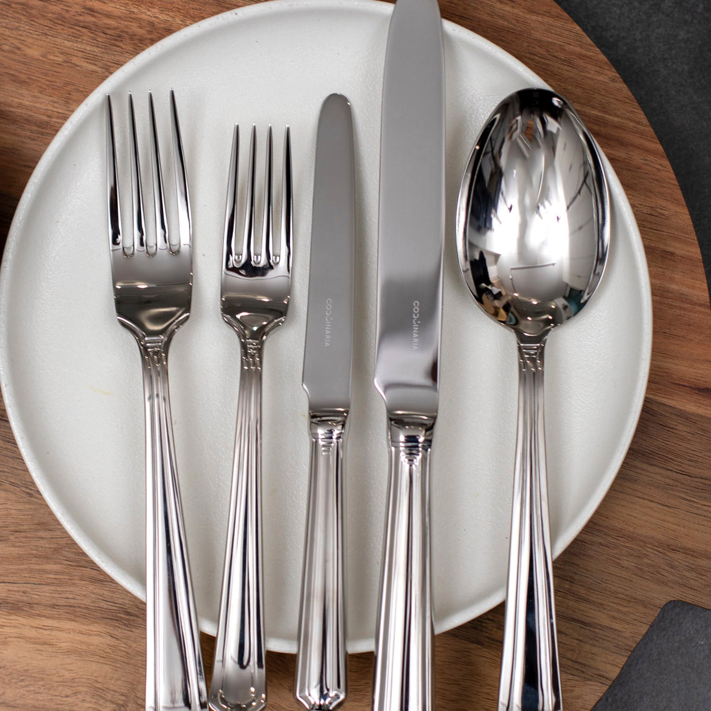 Set de Cuchilleria Oxford 6 Personas 42pzs Silver Mirror Finish Coquinaria