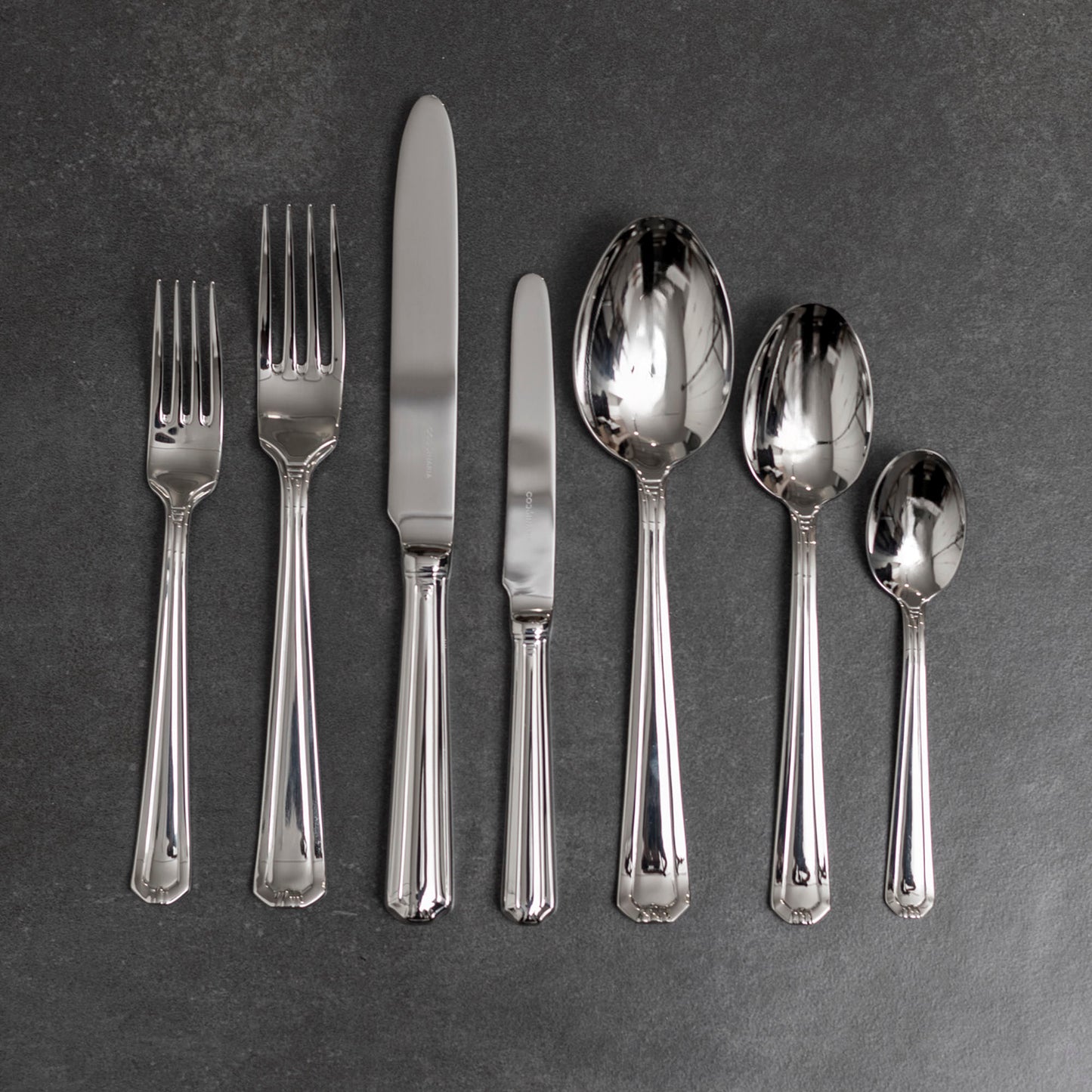 Set de Cuchilleria Oxford 6 Personas 42pzs Silver Mirror Finish Coquinaria
