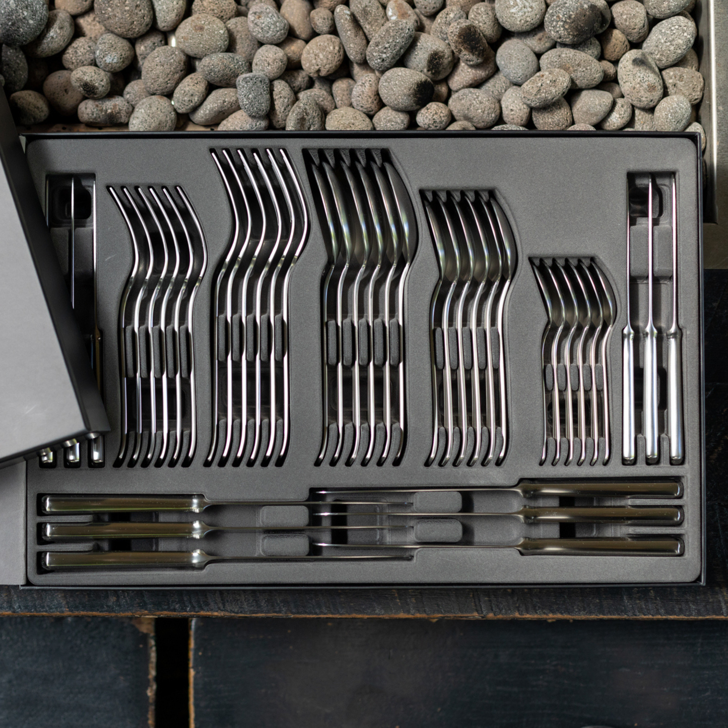 Set de Cuchilleria Oxford 6 Personas 42pzs Silver Matt Coquinaria