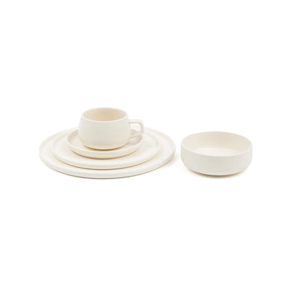 Juego de Vajilla Crema Porcelana 20 Pzs Coquinaria