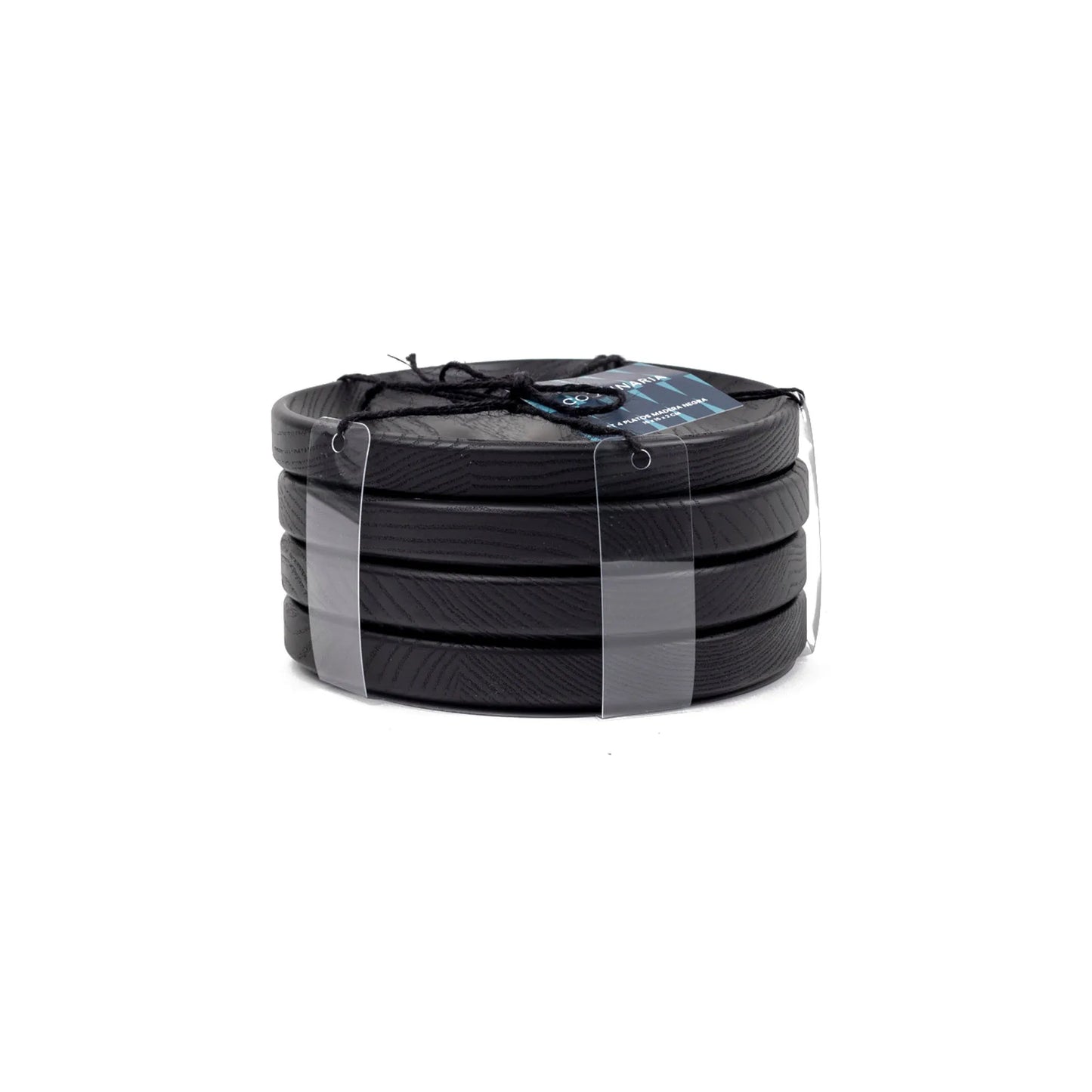 Set 4 Platos Madera Negra Coquinaria