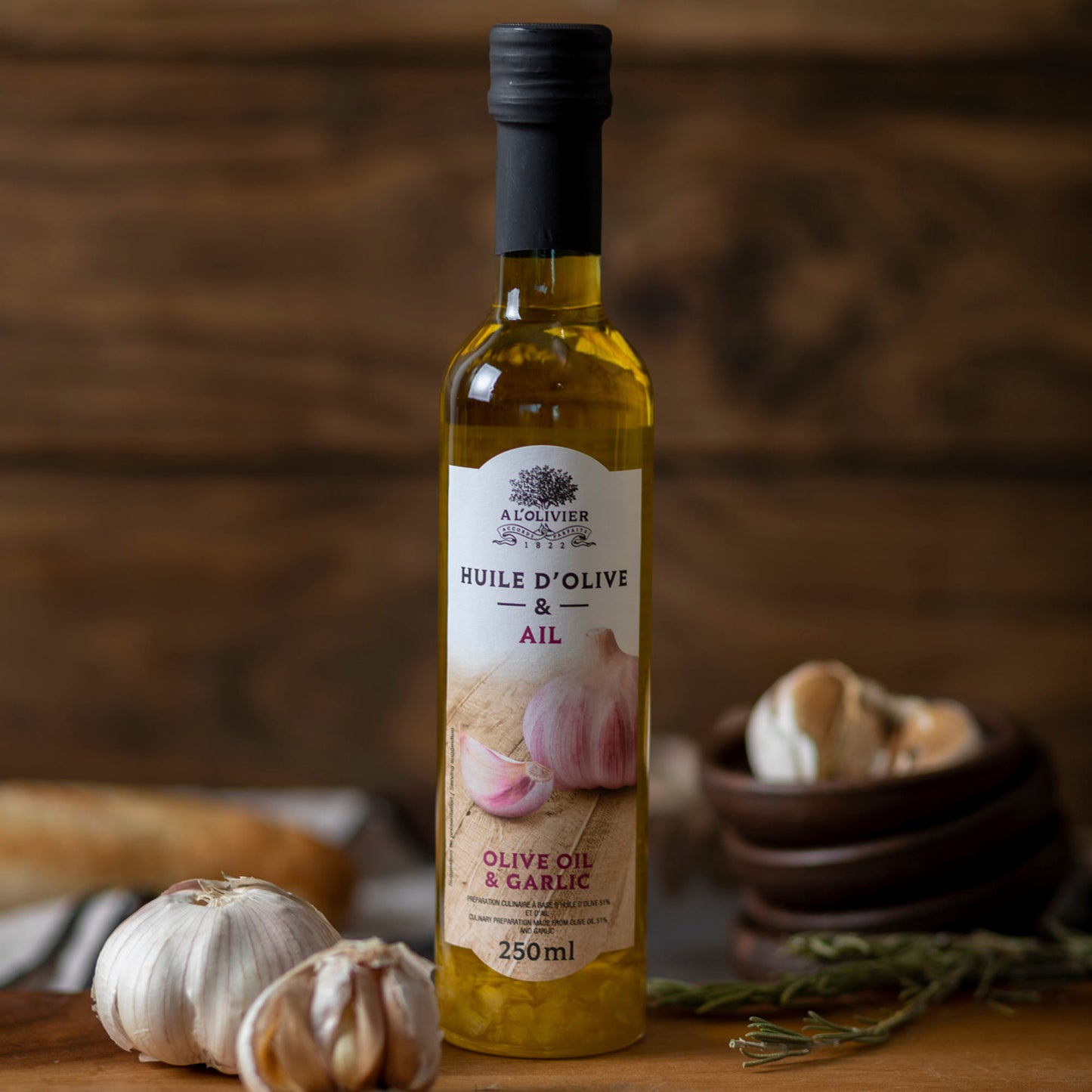 Aceite de Oliva con Ajo 250 ml Al Olivier