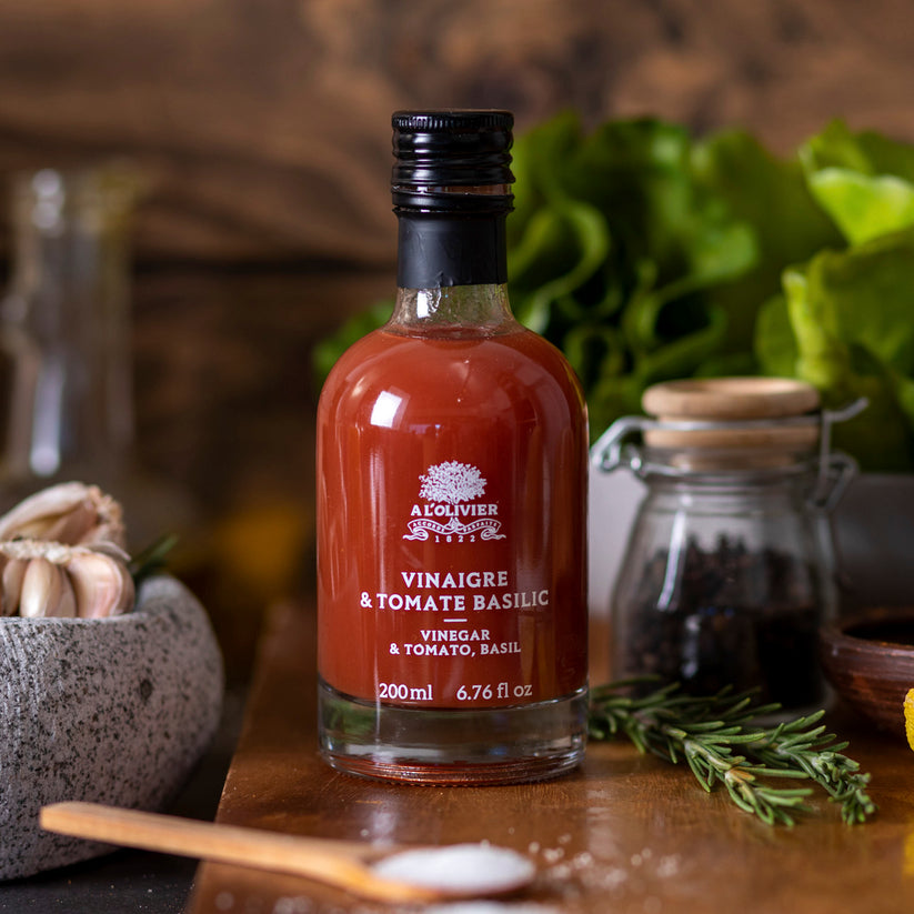 Vinagre Tomate y Albahaca A L'Olivier en su ambiente