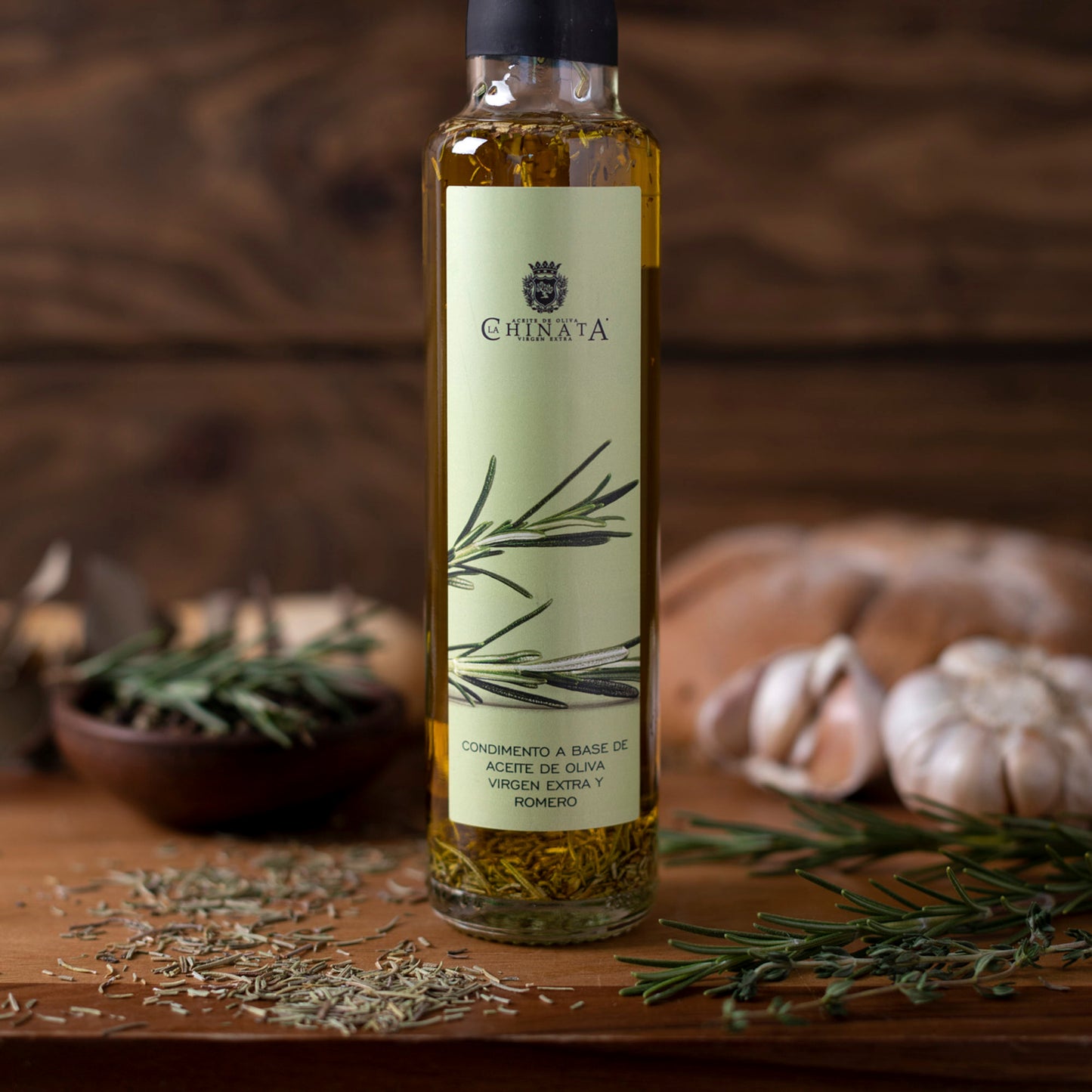 Aceite oliva extra virgen aromatizado c_romero 250ml La Chinata