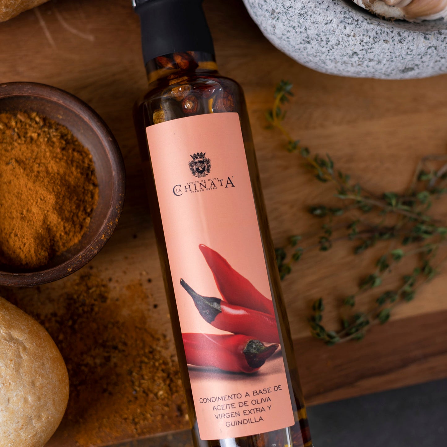 Aceite de oliva extra virgen aromatizado con ají 250ml La Chinata