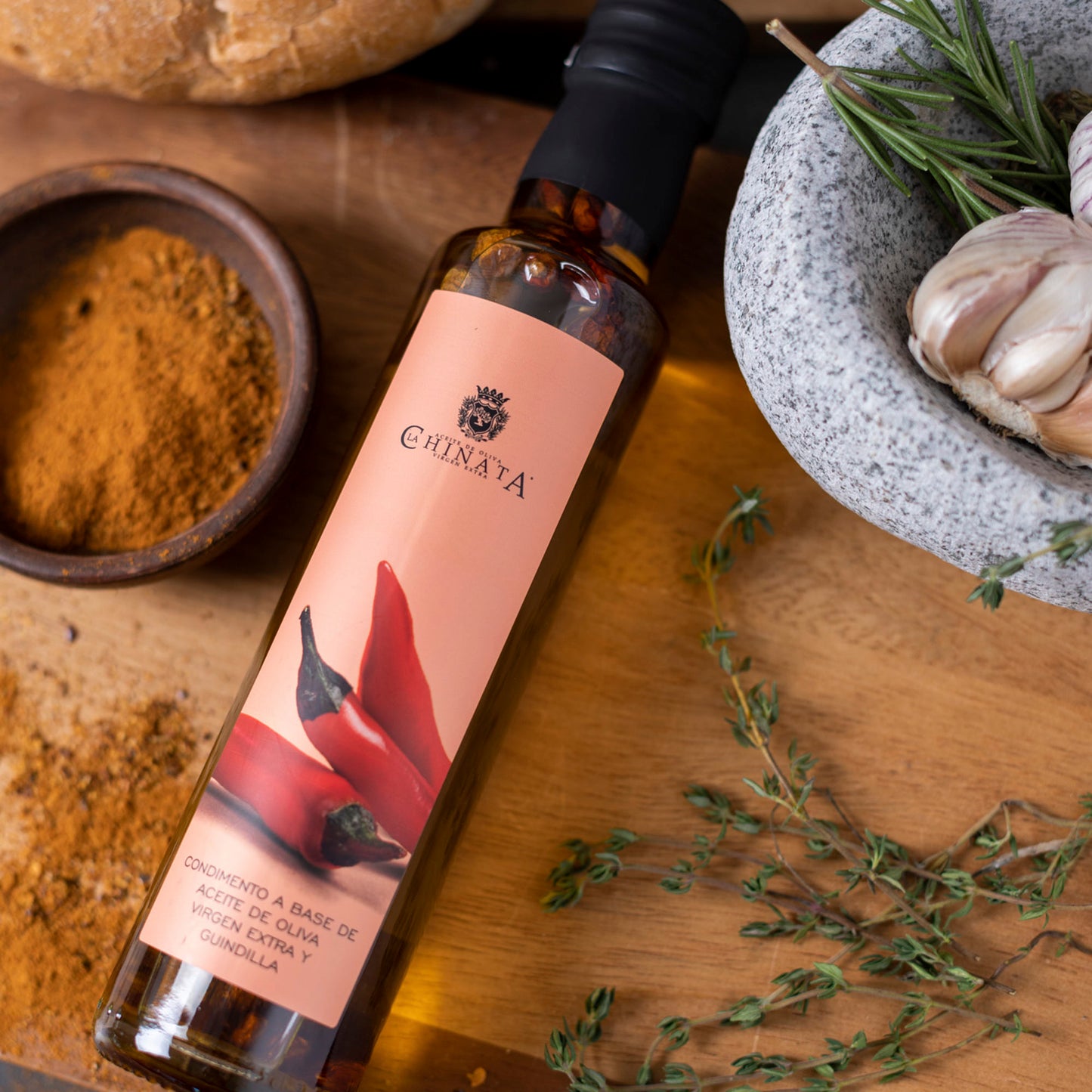 Aceite de oliva extra virgen aromatizado con ají 250ml La Chinata