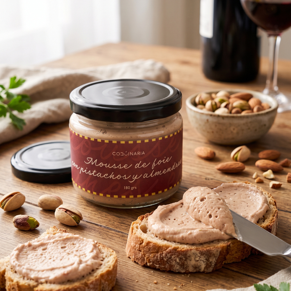 Mousse de Foie con Pistachos y Almendras 180grs Coquinaria