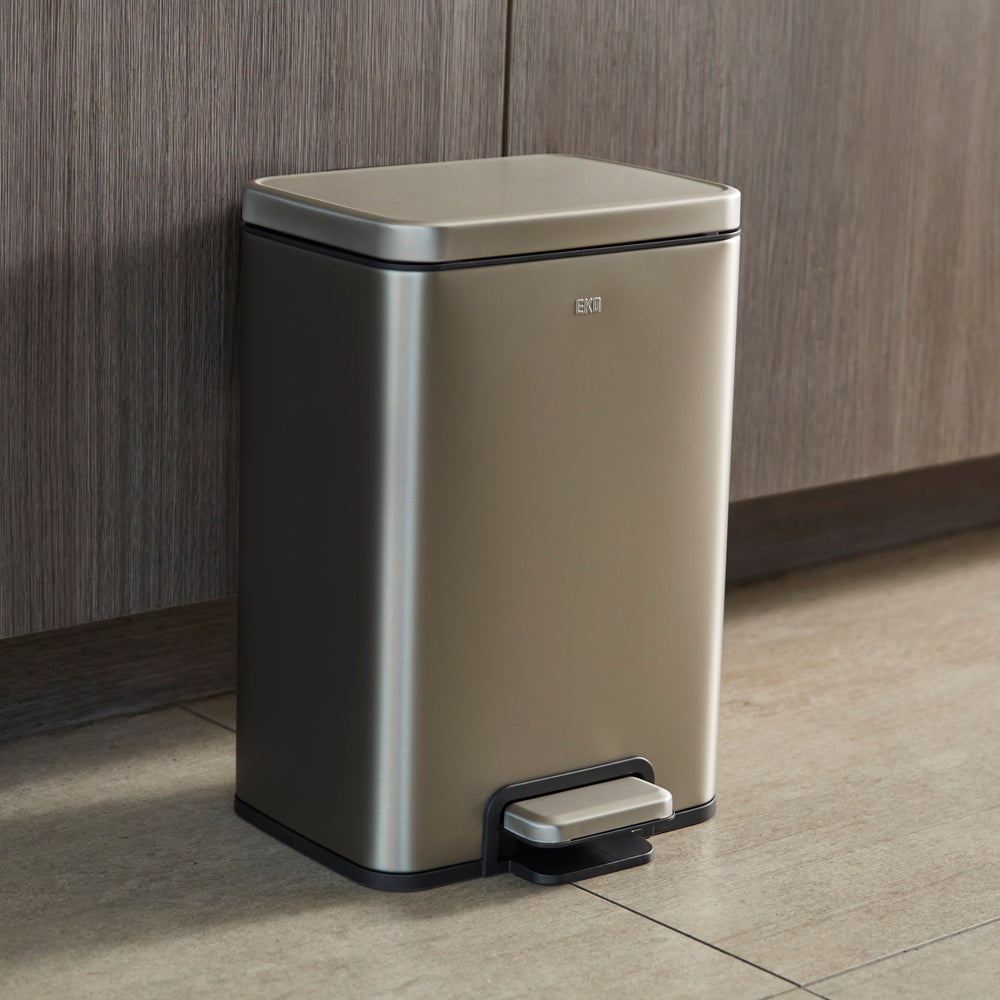 Basurero EKO Madison Rectangular Pedal SS 12L| Kitchen Center