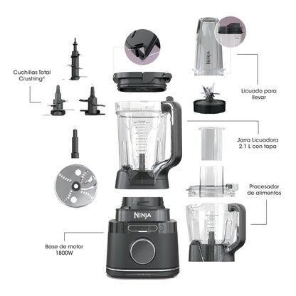 Licuadora y Procesadora 3 en 1 Detect Power Pro Blendsense Ninja3#Gris